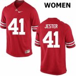 NCAA Ohio State Buckeyes Women's #41 Hayden Jester Red Nike Football College Jersey KMH5645ZA